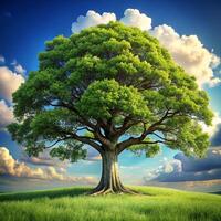 Photorealistic view of tree in nature with branches and trunk photo