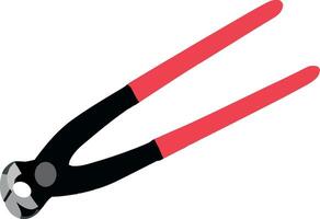End cutting pliers with red and black handles isolated on white background vector