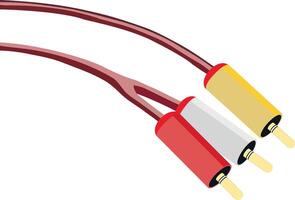 Audio cable connecting showing home entertainment concepts vector