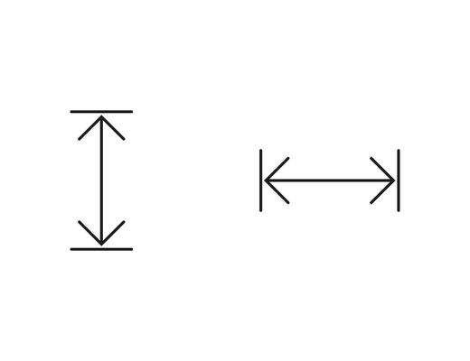 Arrows, height, width, dimensions icon. illustration.