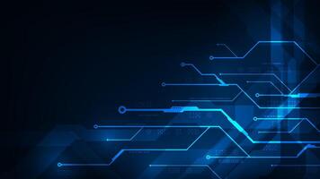 Futuristic abstract technology big data streams ultra speed with line circuit on dark blue background. vector
