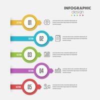 Circle for infographics, template for diagrams, graphs, presentations and business concept charts with 5 options. vector