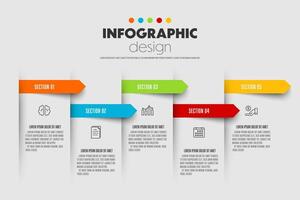 Infographic design template with icon 5 option. Modern infographic design template presentation. vector