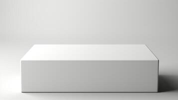 white product stand on a white background with shadow photo