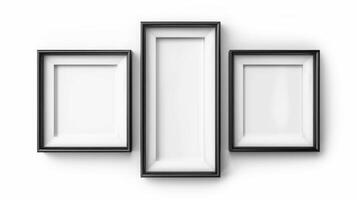 set of black frames on a white background photo