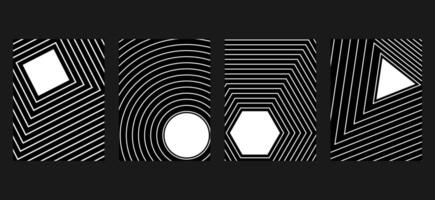 Modern art design black and white geometric Art composition with lines. Design elements set. Bauhaus art style. Geometric shape. Wall art vector