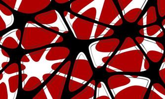 Organic geometric abstract pattern background with wave red black white color shapes vector