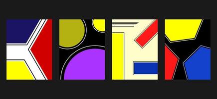 colorful Modern geometric pattern background. swiss concept design Abstract circle, triangle and square art. Trendy bauhaus pattern set. illustration vector