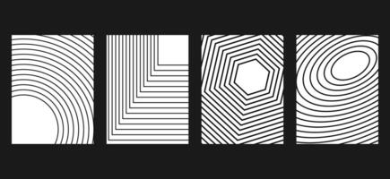 Art composition with lines. Modern art black and white geometric design. Design elements set. Transition speed lines. swiss design Bauhaus art style. Geometric shape. Wall art vector