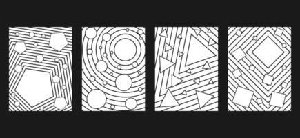 black and white geometric Art composition with lines .Modern art design .Design elements set .Transition lines .Bauhaus art style .Geometric shape. Wall art vector