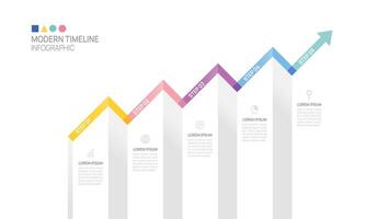 ladder Infographic 5 steps to success arrow growth template. Business process. illustration. vector