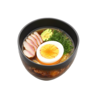 Spicy ramen bowl with tonkotsu broth tender pork belly soft boiled egg and menma png