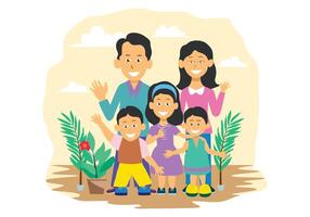 Happy family illustration for design elements, concept of harmony and togetherness. vector