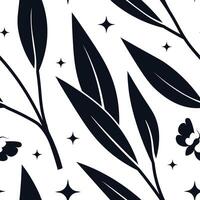 Simple Leaf Botanical Seamless Pattern vector