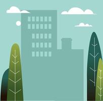 Building Surrounded By Trees vector