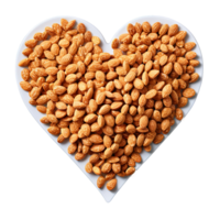 Almond flavored flaky cereal clusters evenly distributed in a heart outline Food and culinary concept png