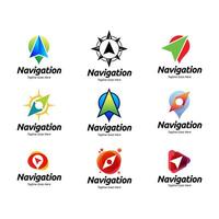 Navigation logo design set vector