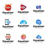 A set of logos for equalizer vector