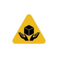 A triangle with a black box on it vector