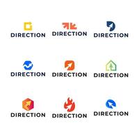 Set of Abstract business logo design template with arrow symbol. vector