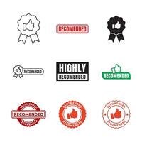 Set of Recommended Label. Modern Web Banner Elements. Illustration vector
