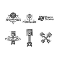 Set of Automotive piston workshop logo design modern badge style custom car service engine tune up logo. vector