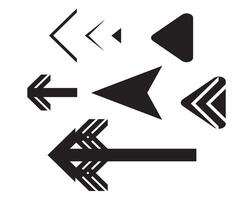 Set of black arrow pointing up. Arrow shape element. vector