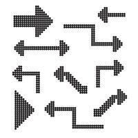 Pixel arrows. pixel arrows. Pixelated arrow icon set vector