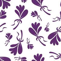 seamless pattern blooming flower on white background vector