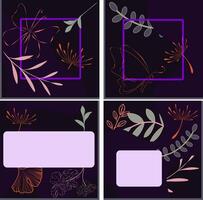 Dark Background with Delicate Botanical Elements vector
