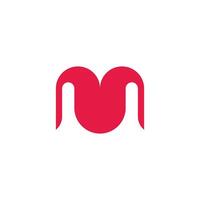 letter mu abstract negative sapce simple geometric logo vector