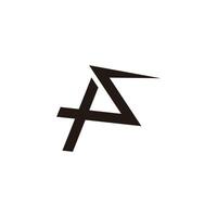 letter ps simple linked geometric logo vector