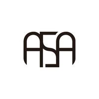 letter asa linked simple geometric lines logo vector