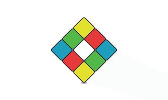 A colorful diamond shape with a white background vector