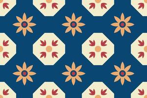 Bright seamless geometric ornamental pattern. Tile mosaic repeatable texture. Colorful ornate vintage background vector