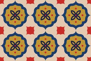 seamless geometric ornamental pattern. Tile mosaic vibrant texture Decorative bright colorful background. repeatable symmetry print vector