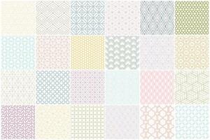 Collection of color seamless ornamental patterns. Geometric design - endless delicate backgrounds. Textile prints vector