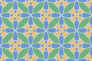 Bright seamless geometric ornamental pattern. Tile mosaic repeatable texture. Colorful ornate vintage background vector