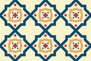 Bright seamless geometric ornamental pattern. Tile mosaic repeatable texture. Colorful ornate vintage background vector