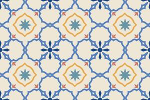 Bright geometric seamless pattern. Mosaic color ornament print. Tile trendy background vector
