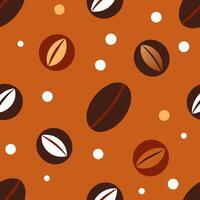 Coffee beans on orange background vector