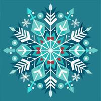 A snowflake pattern on a blue background vector