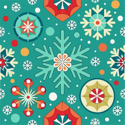 A christmas pattern with snowflakes and stars