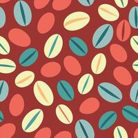 Coffee beans on red background vector