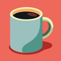 A cup of coffee on a red background vector