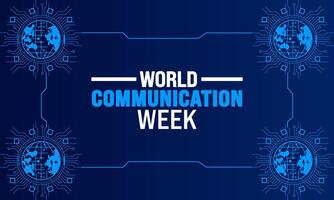 November is World Communications Week background template. Holiday concept. suitable for placard, background,Greeting Card, Poster design template with text inscription vector