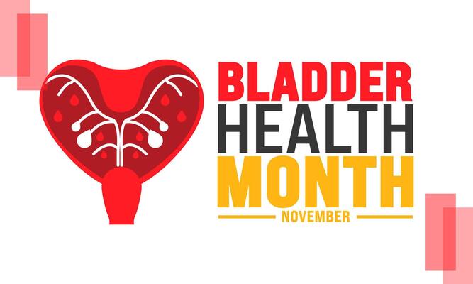 November is Bladder Health Month background template. Holiday concept.suitable for placard, background,Greeting Card, Poster design template with text inscription, standard Social Media Post.
