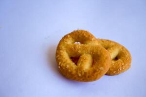Danish butter cookies, Close up of butter cookies coated with white sugar, sweet cookies photo