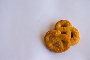 Danish butter cookies, Close up of butter cookies coated with white sugar, sweet cookies photo