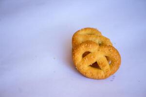 Danish butter cookies, Close up of butter cookies coated with white sugar, sweet cookies photo
